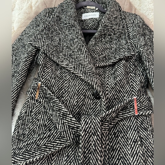 Calvin Klein Wool Herringbone Jacket Black/White in Size PXXS - Picture 5 of 8